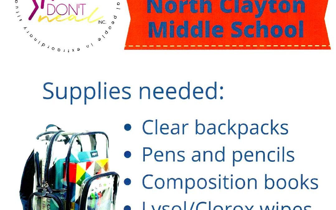 North Clayton Middle School Back to School Supply Drive