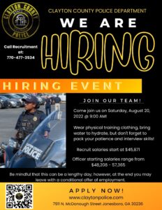 Clayton County Police Department Hiring Event @ Clayton County Police Department